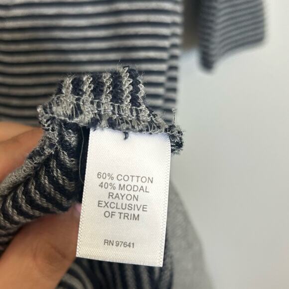 J Jill French Terry Shift Knit Dress Gray Blue Stripe Women's Size Small - Picture 10 of 10
